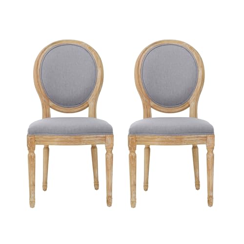 Christopher Knight Home Phinnaeus Fabric Dining Chairs, 2-Pcs Set, Light Grey