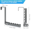 FYY Over The Door Hooks Hanger, 1 Pack Collapsible Folding Over The Door Organizer Rack Space Saving Hanging Storage Hanger for Clothes, Coats, Towels for Bedroom Bathroom Grey