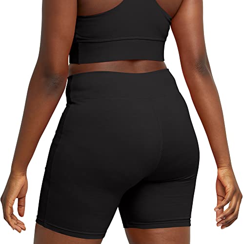 Hanes Women's Stretch Jersey Bike Short, Black, Small