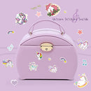 Vlando Musical Jewelry Box for Girls Kids with Drawer, Music Box with Ballerina and Stickers for Birthday Bedroom Decor, Purple