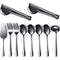 Serving Utensils Include Large Serving Spoons Slotted Serving Spoons Serving Forks Serving Tongs Soup Ladle and Pie Server Buffet Catering Serving Utensils for Dishwasher Safe (Black,10 Pieces)