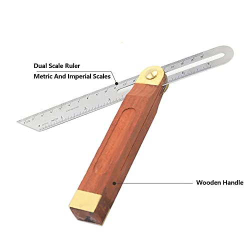 Adjustable Carpentry Square Bevel Gauge, T Bevel Angle Finder Craft Bevel Tool for Craftsman Carpenter Architect Engineer Woodworking