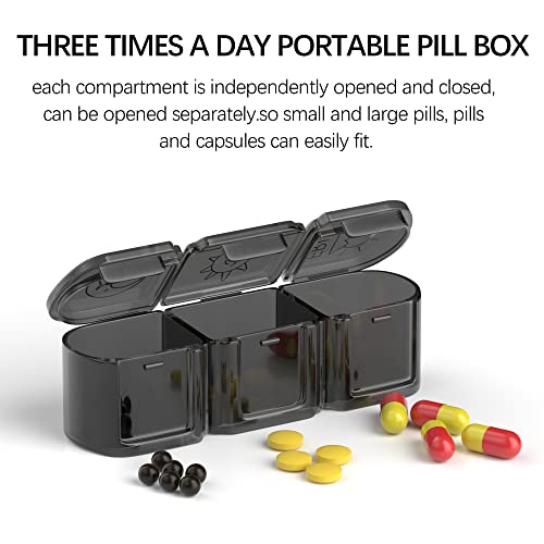 Three times a day portable pill box, seven days 21 compartments detachable dustproof pill box for pills/capsules/vitamins/fish oil, etc