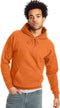 Hanes Men's Pullover EcoSmart Fleece Hooded Sweatshirt, Safety Orange, 5X Large