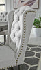 Signature Design by Ashley Jeanette Traditional 20" Tufted Upholstered Wingback Dining Chair, 2 Count, Light Gray