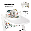 Ukje Cushion Compatible with Stokke Tripp Trapp High Chair (Old and New Model) 2 Pieces, Coated Plastified Cushion, Stokke Tripp Trapp Cushion Easy to Clean, White Monkey