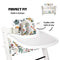 Ukje Cushion Compatible with Stokke Tripp Trapp High Chair (Old and New Model) 2 Pieces, Coated Plastified Cushion, Stokke Tripp Trapp Cushion Easy to Clean, White Monkey