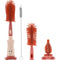 3Pcs Baby Bottle Brush Set Reusable Lone Handle Silicone Bottle and Teat Cleaning Brush with Stand Portable Straw Cleaner for Baby Bottles (red)