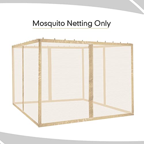 Replacement Mosquito Netting Screen Walls for Gazebo Size 10 Ft X 10 Ft (Gazebo Mosquito Net Only)