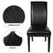 SearchI Waterproof PU Leather Dining Chair Covers Set of 6, Stretch Oilproof Parsons Chair Slipcovers Removable Washable Kitchen Chair Protector for Dining Room (Black)