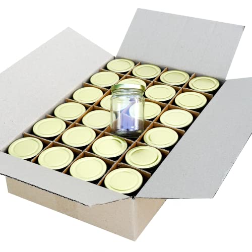 【AU Stock】24 x 250ml Clear Glass Food Jar | Round Glasses Jar with 63mm Golden Twist Cap | Food Container Storage, Spices Jars, Mason Jar for Liquid Jams, Chutneys, Pickles, Sauces