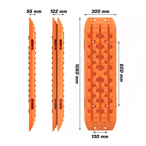 Recovery Tracks with Bag and Mounting Pin Set Recovery Boards for Automotive Tires and Wheels, 10Ton Stand 4wd Tracks Offroad Sand Mud Snow Gen 3.0