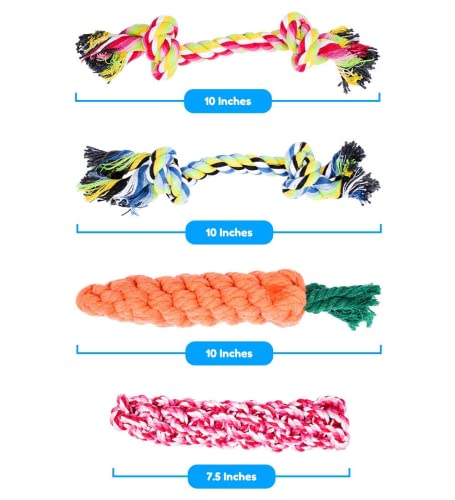 Epzia Products - Dog Rope Toys for Aggressive CHEWERS - Set of 11 Nearly Indestructible Dog Toys - Bonus Giraffe Rope Toy - Benefits NONPROFIT Dog Rescue