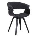 Armen Living Summer Dining Chair, Charcoal/Black, Modern