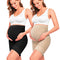 “Baby Bump” Premium Maternity Shapewear, High Waisted Mid-Thigh Pregnancy Underwear Prevent Chaffing Soft Adominal Support, Nude+black, Large