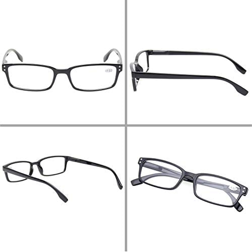 (0.75 Diopters, 2tortoise 1black 1gray Lens) - READING GLASSES 4 Pack Spring Hinge Comfort Readers Plastic Includes Sun Readers