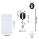 6 Pcs Retractable Badge Holders with 10 Pcs Waterproof Transparent Card Holder, SENHAI Carabiner Belt Clip Split Ring and Vertical Style Clear ID Card Holders
