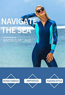 Full Body Scuba Rash Guard Dive Skin UV Swimwear Sport Skins for Men Women, Long Sleeve One Piece Front Zipper Diving Wetsuit for Surfing Swimming Snorkeling Canoeing