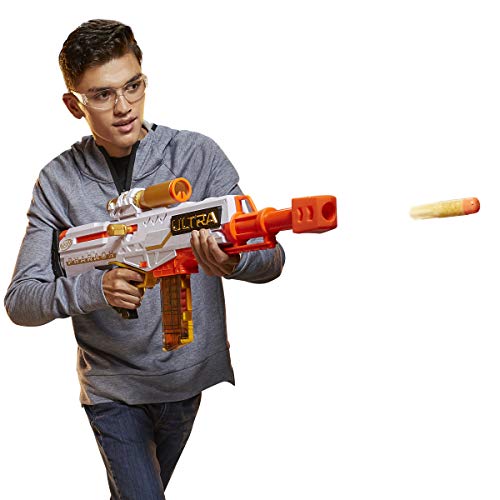Hasbro Nerf Ultra Pharaoh Blaster with Premium Gold Accents and 10 Special Edition Gold Coloured Nerf Ultra Darts- 10 Dart Clip, Scope , Bolt Action Blaster- Kids Toys and Outdoor Games- Ages 8+