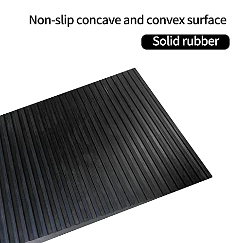 Cashoner 1.2 Inch Rise Solid Rubber Ramp 7.9 Inch Wide Non-Skid Wheelchair Ramp 1500 lbs Weight Capacity for Bathroom Doorways Steps Stairs Mobility Scooters for Home