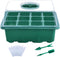 LONENESSL 10-Pack Seed Starter Tray Seed Tray Kits with 120-Cell Plant Starter Kit with Dome and Base Indoor Greenhouse Mini Propagator for Seeds Growing Starting (12-Cell Per Tray) (Green)