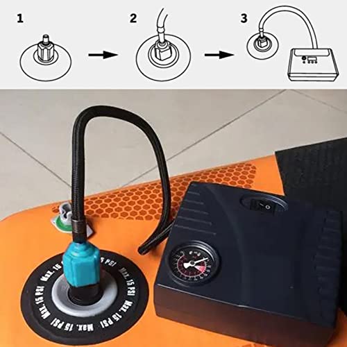 Inflatable Boat SUP Pump Adaptor Air Pump Converter with 4 Nozzles for Inflatable Rowing Boat,Stand Up Paddle Board,Kayak