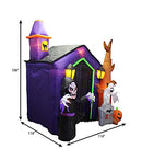 (1, Classic) - 2.6m Halloween Inflatable Haunted House Castle with Skeletons, Ghost and Skulls Yard Decoration