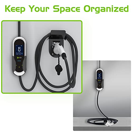 ZENCAR EV Charger Holder Holster Type 1, Electric Vehicle Charger Holder, EV Charger Plug Nozzle Holster Dock for J1772 with EV Charger Wall Hook Cable Holder