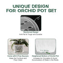 Clear Orchid Pots with Holes and Saucers,Flower Pots for Indoor Outdoor (5 Set Clear)