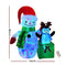 Jingle Jollys Christmas Inflatable Illuminated Snowman, Outdoor Decorations, 1.8M Cold White LED Lights with Pegs and Ropes Set Built-in Pump Lawn Yard Decor
