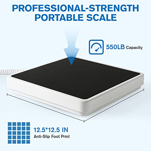 SIKE Professional Digital Floor Medical Scale, Portable - Easy to Read Digital Display - Heavy Duty - Home, Hospital & Physician Use - Pound & Kilogram Settings - 12" x 12.5" Platform - 550 lb Limit