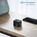 LENCENT Universal Travel Adapter, International Charger with 3 USB Ports and Type-C PD Fast Charging Adaptor for iPhone, Samsung, Tablet, Gopro. for Over 200 Countries Type A/C/G/I (USA, UK, EU AUS)