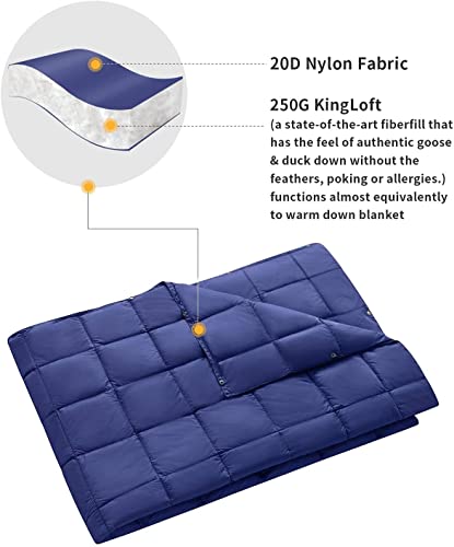 KingCamp Camping Blankets for Cold Weather, Warmer Down Alternative Packable Blanket, Ultralight Compact Emergency Waterproof Quilt for Backpacking, Airplane, Outdoor, Camping, Hiking, Travel, Stadium