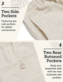 Coofandy Men's Linen Elastic Pants Casual Regular Fit Golf Beach Pants