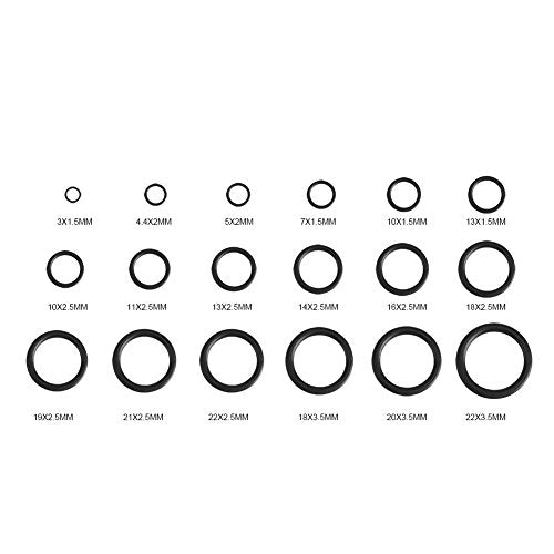 279Pcs/Set O Rings Assortment, 18 Sizes Rubber O-Ring Assortment Set Hydraulic Plumbing Gaskets Seal Kit, O Ring Kit