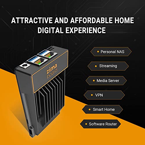 ZimaBoard 832 is a Computer and Router with Cloud Storage, 4K Multimedia Server and Dual Gigabit Gateway. PCIe x4 and SATA 6.0 GB/s for HDD/SSD with High Performance and Capacity