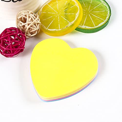 Cute Sticky Notes Heart Shape Sticky Pad 3 x 3 Inch Sticky Memo 4 Colour, Self-Stick Note 100 Sheets/Pad, Easy to Post Pad as One of School Stationary School Supplies