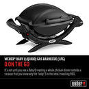 Weber Baby Q Black BBQ (Q1000 - Classic 2nd Generation) - Portable BBQ Grill for Outdoor Cooking, Camping, Backyard, Deck, Beach - Compact, Versatile, Barbeque LPG