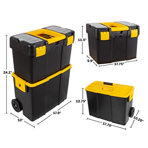 Stalwart Stackable Mobile Tool Box with Wheels