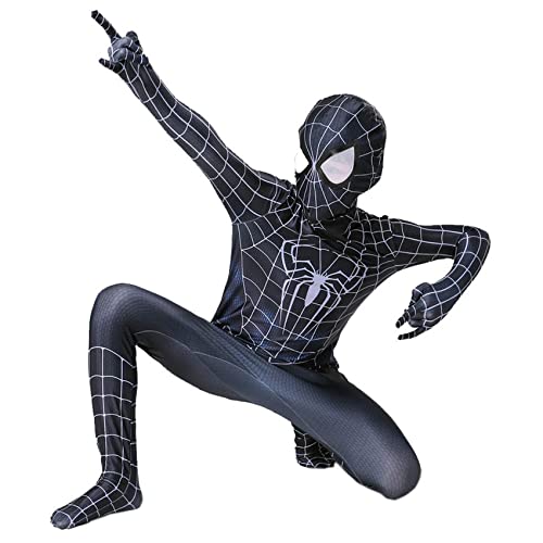 ZUOZHE Superhero Costume Children's Boys Spiderman Costume Kids Black Realistic Spiderman Suit Spiderman Cosplay Kids Amazing Spiderman Mask Spiderman Outfit Children far From Home