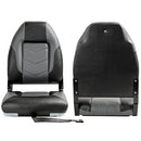 NORTHCAPTAIN Deluxe High Back Folding Boat Seat Stainless Steel Screws Included, Charcoal/Black(2 Seats)