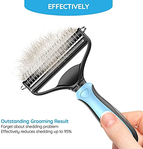 IFAN™ Professional 2-in-1 Pet Comb Cat Brush Dog Brush Cat Grooming Comb Dog Grooming Comb Remove Fleas & Knot-Open & Carding & Flying Hair Removing Tools for Long & Short Hairs Dogs & Cats (22+87tooth)