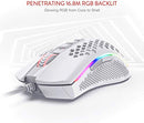 Redragon M808 Storm Lightweight RGB Gaming Mouse, 85g Ultralight Honeycomb Shell - 12,400 DPI Optical Sensor - 7 Programmable Buttons - Precise Registration - Super-Lite Cable - White