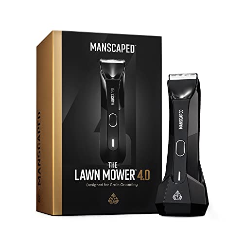 MANSCAPED™ The Lawn Mower™ 4.0, Electric Groin Hair Trimmer, Replaceable SkinSafe™ Ceramic Blade Heads, Waterproof Wet/Dry Clippers, Rechargeable, Wireless Charging, Male Hygiene Grooming Razor