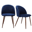 LEVEDE Dining Chairs, Set of 2 Reading Seating, Velvet Kitchen Chairs, Chic Nursing Seats, Home Furniture for Dining Room, Living Room, Cafe, Meeting Room, Load Up to 150kg (Navy)