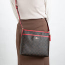 [Coach] Shoulder Bag F29210 Signature Sacoche PVC Leather [Parallel Import], multicolor (brown/true red)