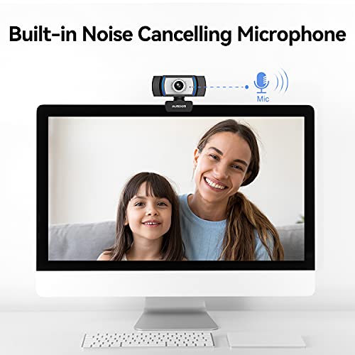1080P Webcam, AUSDOM AW33 Full HD Web Cam with Built-in Noise Reduction Microphone Stream USB Web Camera for Zoom Meeting, Video Conferencing, Online Work, Home, Office,YouTube, Skype, and Streaming