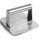 HULISEN Burger Press, Stainless Steel Hamburger Smasher, Non-Stick Smooth Square Bacon Grill Press - Professional Griddle Accessories Kit for Flat Top Griddle Cooking, Gift Package