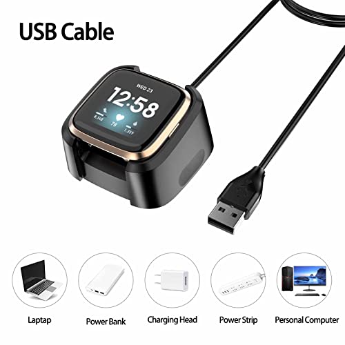 96CM Long Magnetic Chargers for Fitbit Versa 2 Chargers Only, 96CM/3.3ft Cord USB Charging Cable Dock for Fitbit Versa 2 Smartwatch Accessories