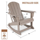 ABCPATIO Adirondack Rocking Chairs Weather Resistant Outdoor Patio Chair with Cup Holder, Seat Width 20" Light Brown
